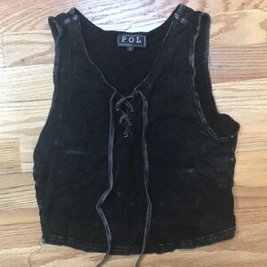 Cropped tie tank top